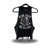 WE ALL DIE ROAD RASH CROP TANK TOP