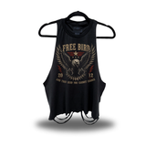 FREE BIRD ROAD RASH CROP TANK TOP