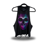 NEON SKULL ROAD RASH CROP TANK TOP