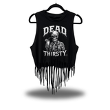 THIRSTY WESTERN FRINGE CROP TANK TOP