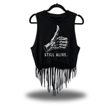 STILL ALIVE WESTERN FRINGE CROP TANK TOP