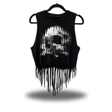 FRAGMENT SKULL WESTERN FRINGE CROP TANK TOP