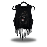 GORILLA GRILLZ WESTERN FRINGE CROP TANK TOP