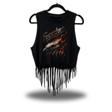 FREEDOM EAGLE WESTERN FRINGE CROP TANK TOP
