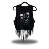 MASK OFF 2 WESTERN FRINGE CROP TANK TOP