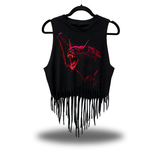 BLOOD BAT WESTERN FRINGE CROP TANK TOP