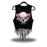 NEVER PERFECT WESTERN FRINGE CROP TANK TOP