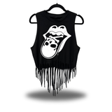 BAD TASTE WESTERN FRINGE CROP TANK TOP