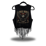 FREE BIRD WESTERN FRINGE CROP TANK TOP