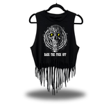 BACK OFF WESTERN FRINGE CROP TANK TOP