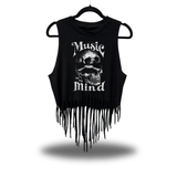 MUSIC MIND WESTERN FRINGE CROP TANK TOP
