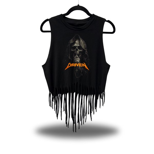ROSARY WESTERN FRINGE CROP TANK TOP
