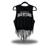 UNIVERSITY WESTERN FRINGE CROP TANK TOP