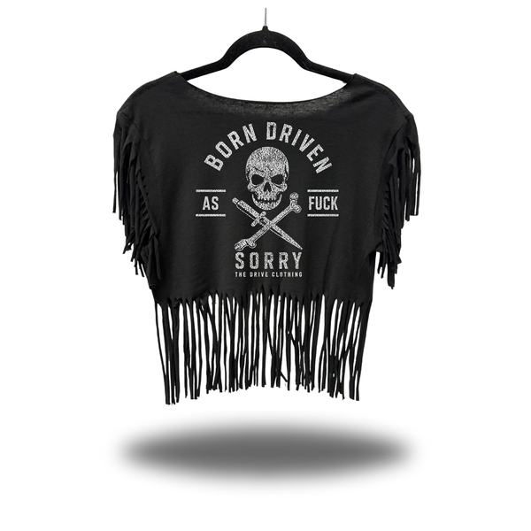 BORN DRIVEN WESTERN FRINGE CROP TOP