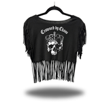 CROWNED CHAOS WESTERN FRINGE CROP TOP