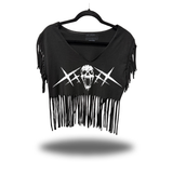 VOID SKULL WESTERN FRINGE CROP TOP