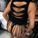 MASK OFF 2 WESTERN FRINGE CROP TANK TOP