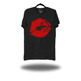 DEVIL DOLL LIPS BLACK CLASSIC TEE *RED*