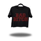 BAD B*TCH RED RHINESTONES CROP TOP