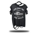 LOVE DON'T PAY ROAD RASH SLASHED SLEEVES TEE