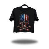 AMERICA SKULL CROP TOP