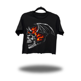 BAT RIDER SKULL CROP TOP