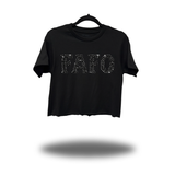 FAFO BLACK RHINESTONES CROP TOP