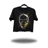 ELECTRIFIED SKULL CROP TOP