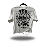 TDC BONE HEAD DISTRESSED WHITE CROP TOP 1.0