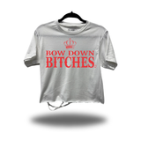BOW DOWN ROAD RASH CROP TOP WHITE