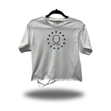 DON'T FLOCK ME ROAD RASH WHITE CROP TOP 1.0