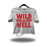 WILD AS HELL ROAD RASH WHITE CROP TOP 1.0