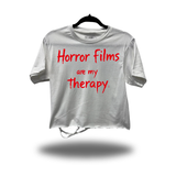 HORROR FILMS ROAD RASH WHITE CROP TOP 1.0