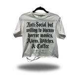 ANTI-SOCIAL ROAD RASH WHITE CROP TOP 1.0