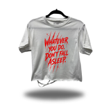 NIGHTMARE ROAD RASH WHITE CROP TOP 1.0