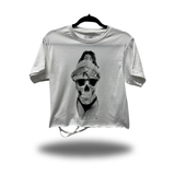 FLASH'EM ROAD RASH WHITE CROP TOP 1.0