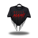 MUSCLE MAMI ROAD RASH HEART CROP TOP