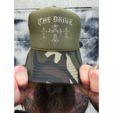 THE DRIVE CROSS FOAM CURVED BILL GREEN CAMO HAT