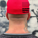 USA FLAG SIDE STYLE RED FLEXFIT COTTON HAT