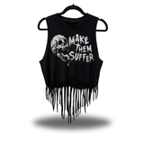 MAKE SUFFER WESTERN FRINGE CROP TANK TOP