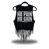 NO PAIN WESTERN FRINGE CROP TANK TOP