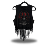 KILLS WARRIOR WESTERN FRINGE CROP TANK TOP