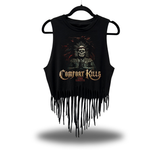 KILLS STATUE WESTERN FRINGE CROP TANK TOP