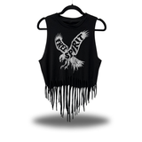 FREE SPIRIT WESTERN FRINGE CROP TANK TOP