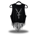 GROW UP WESTERN FRINGE CROP TANK TOP