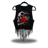 DRIVE STAR WESTERN FRINGE CROP TANK TOP