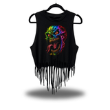 NEON NIGHTMARE WESTERN FRINGE CROP TANK TOP