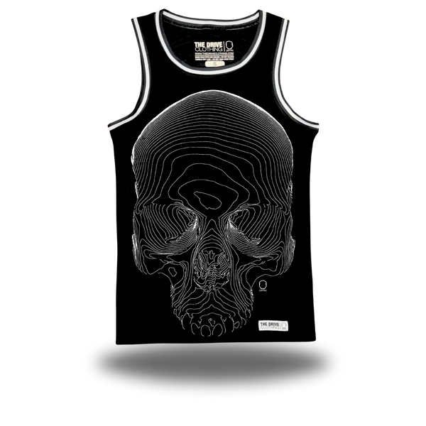 CONTOUR SKULL BLACK BASKETBALL JERSEY