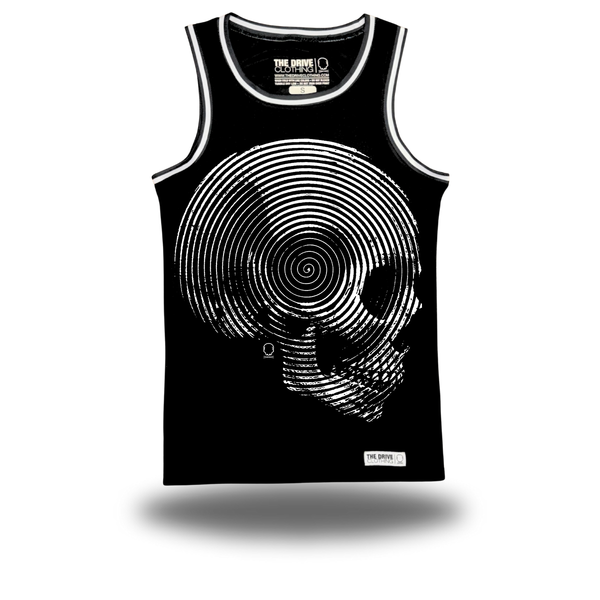 SPIRAL SKULL BLACK BASKETBALL JERSEY
