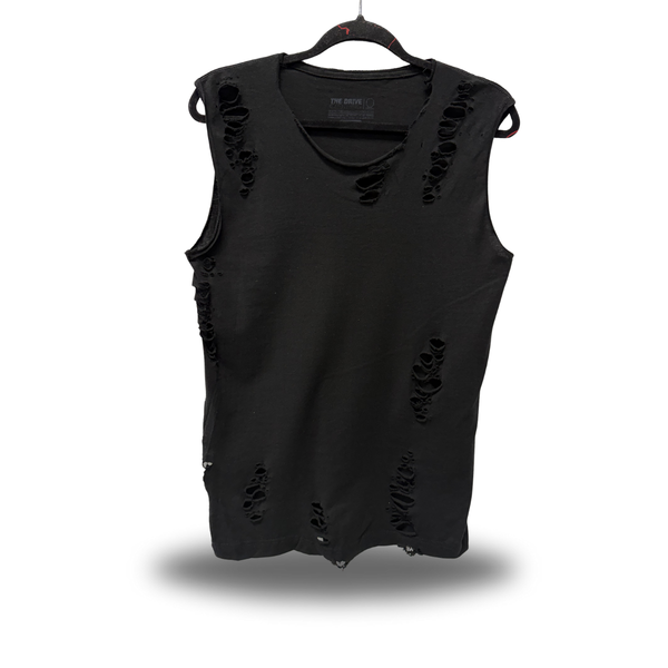 ROAD RASH SLASH MUSCLE BLACK TANK TOP